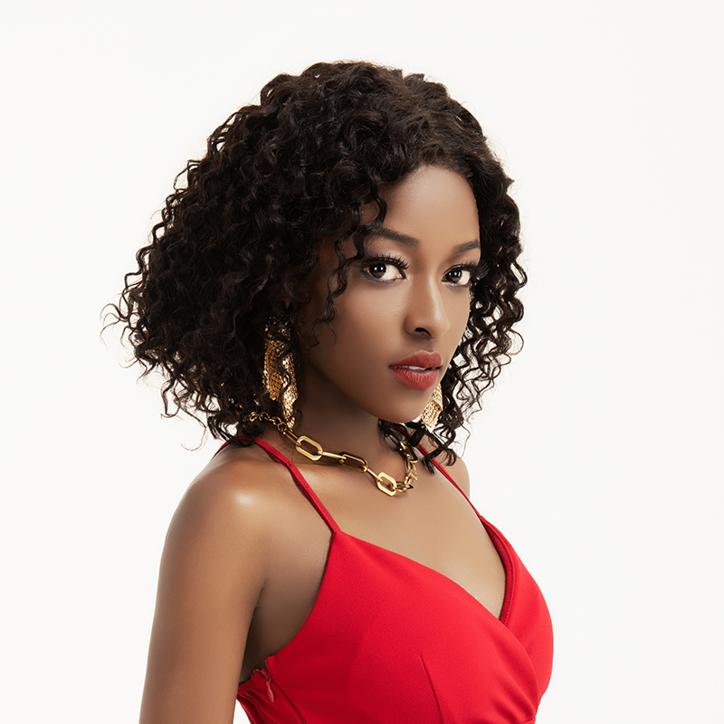 deep curly full lace frontal wig 14inch black deep curly full lace frontal wig 14inch black